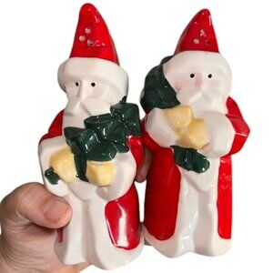 Santa Clause Christmas Tree Toy Bag Salt & Pepper Shaker Set